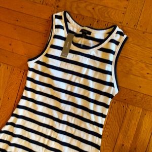 J Crew striped high low maxi dress size XXS blue and white